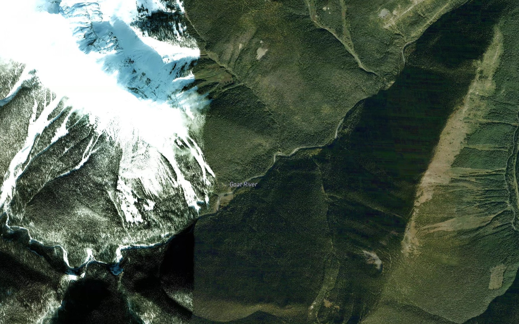 Satellite map of the Whitehorse Creek