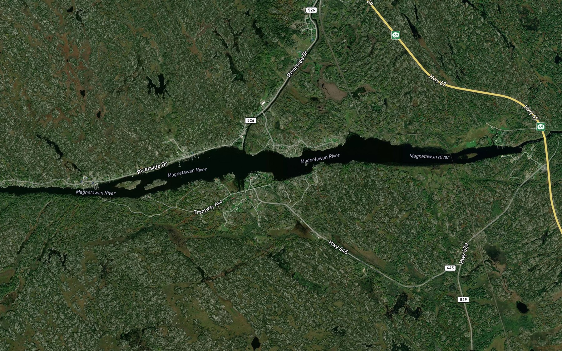 Satellite map of the Mill Pond Bay