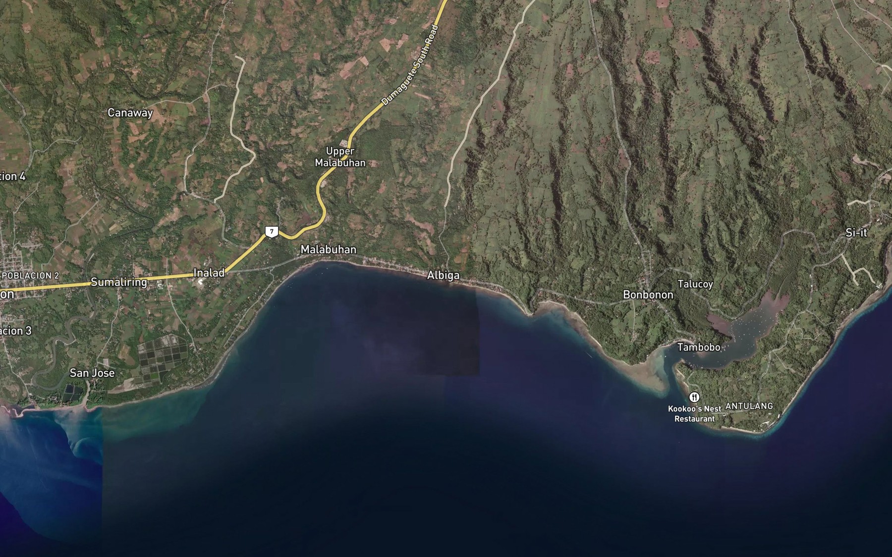 Satellite map of the Albiga River