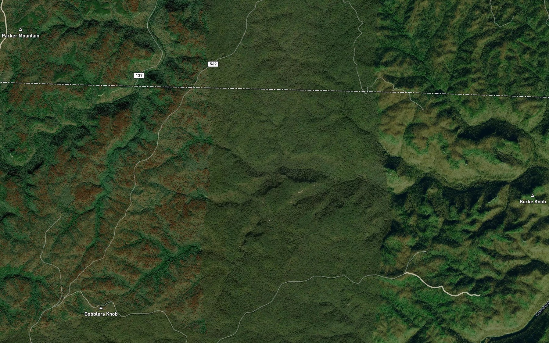 Satellite map of the Black House Creek