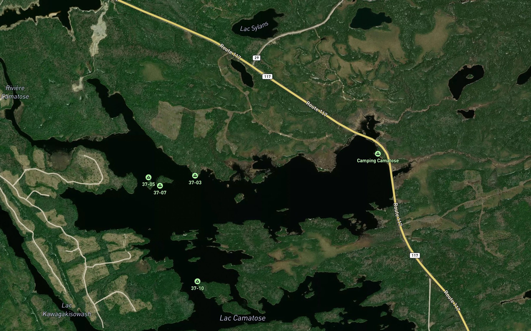 Satellite map of the Lac Glycine