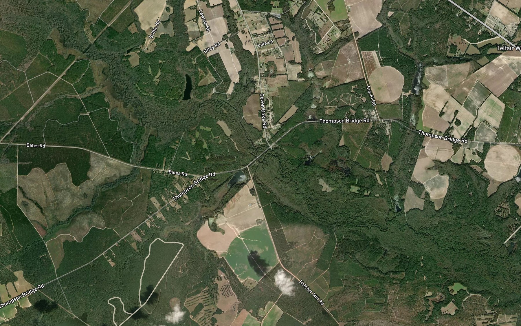 Satellite map of the Sandy Branch