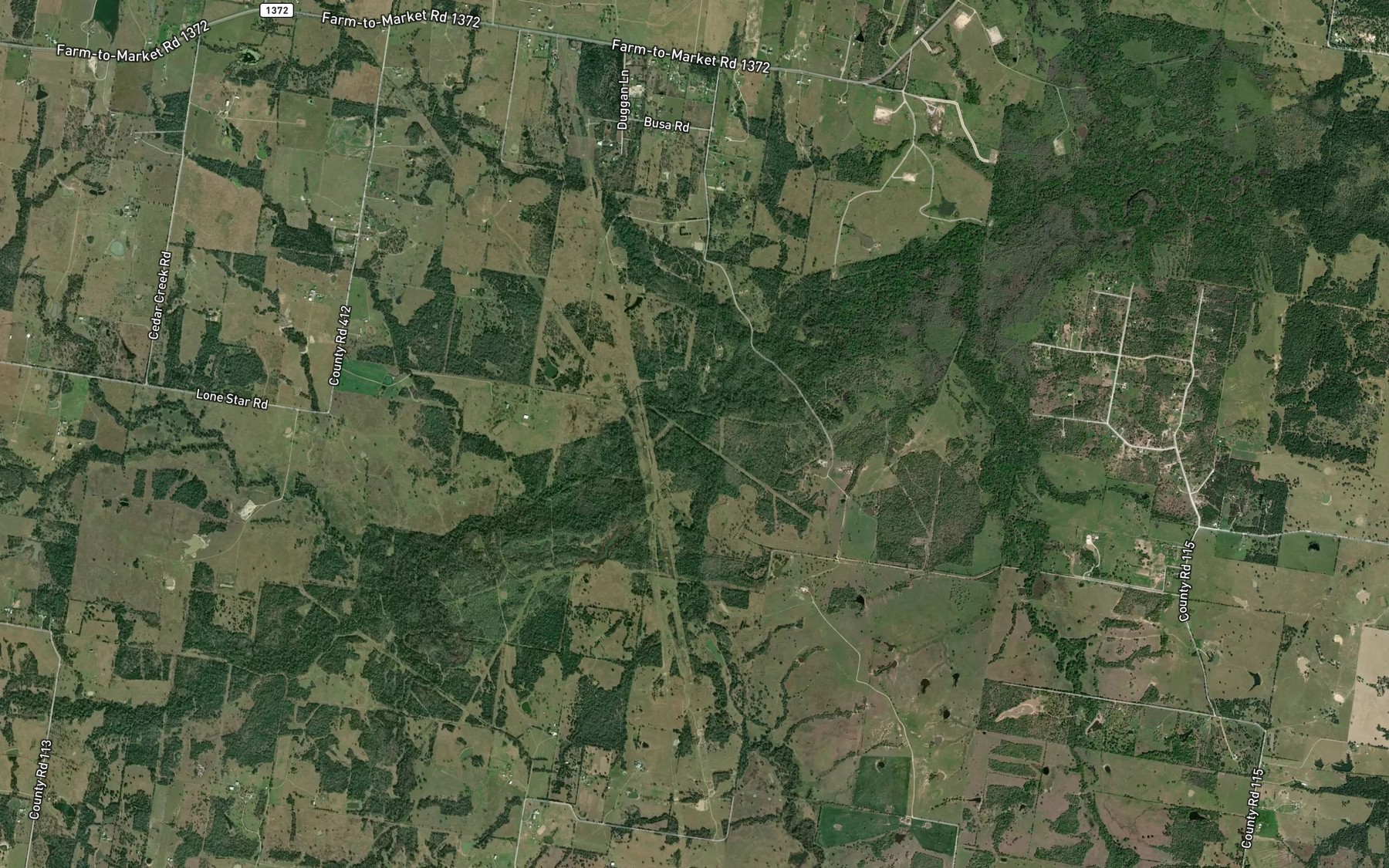 Satellite map of the Panky Creek
