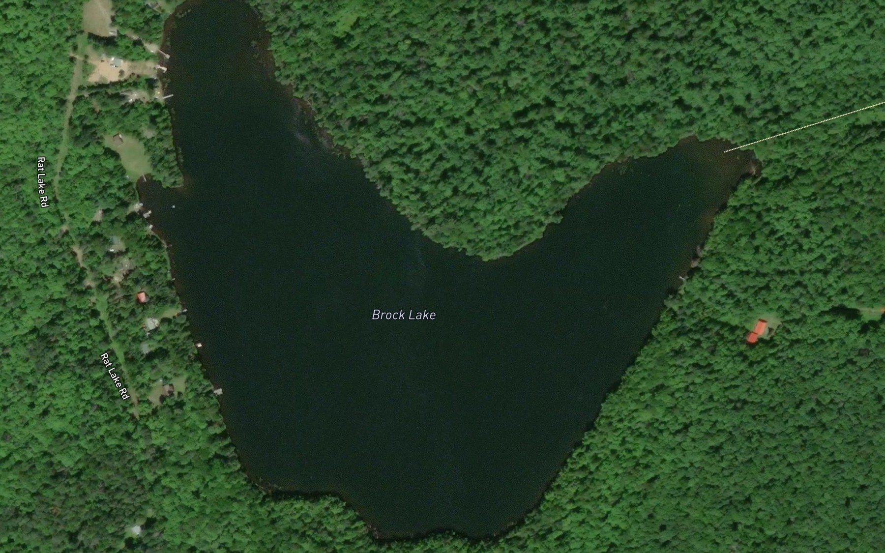 Satellite map of the Brock Lake