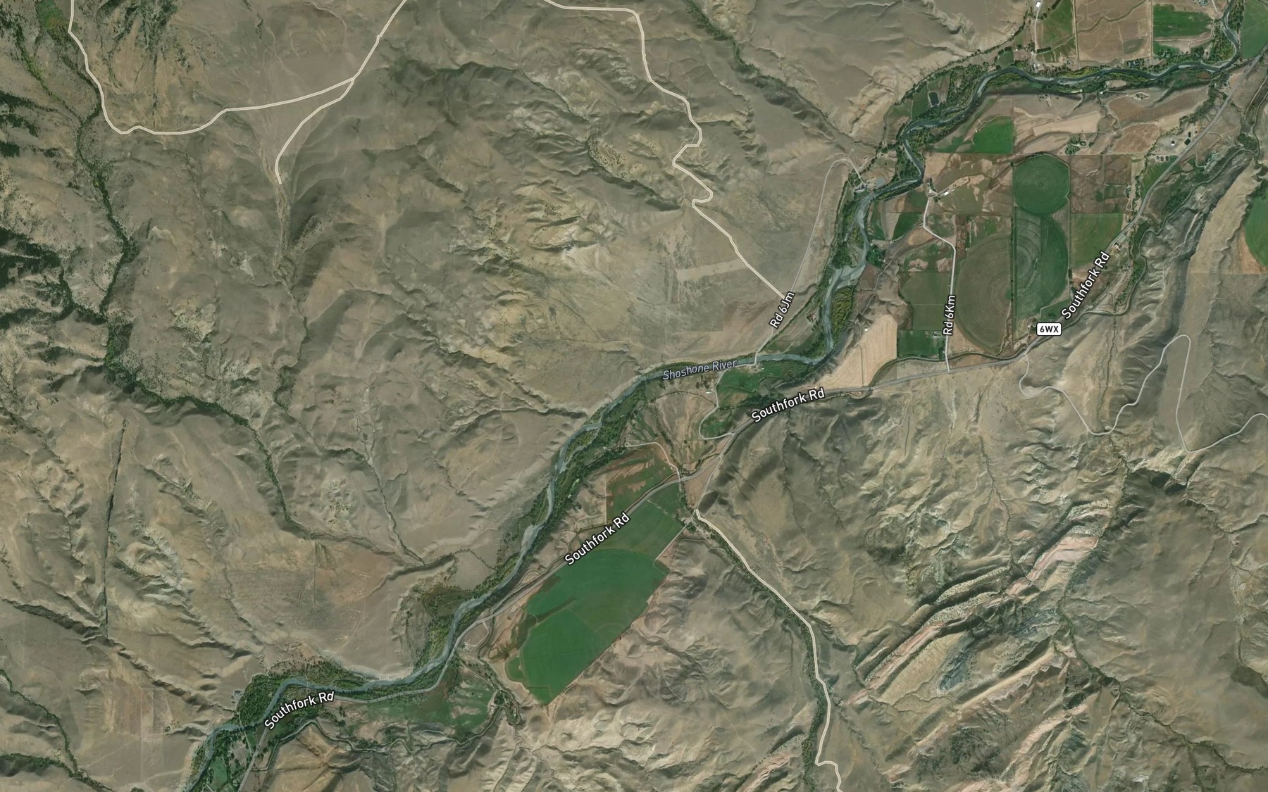 Satellite map of the Belknap Creek
