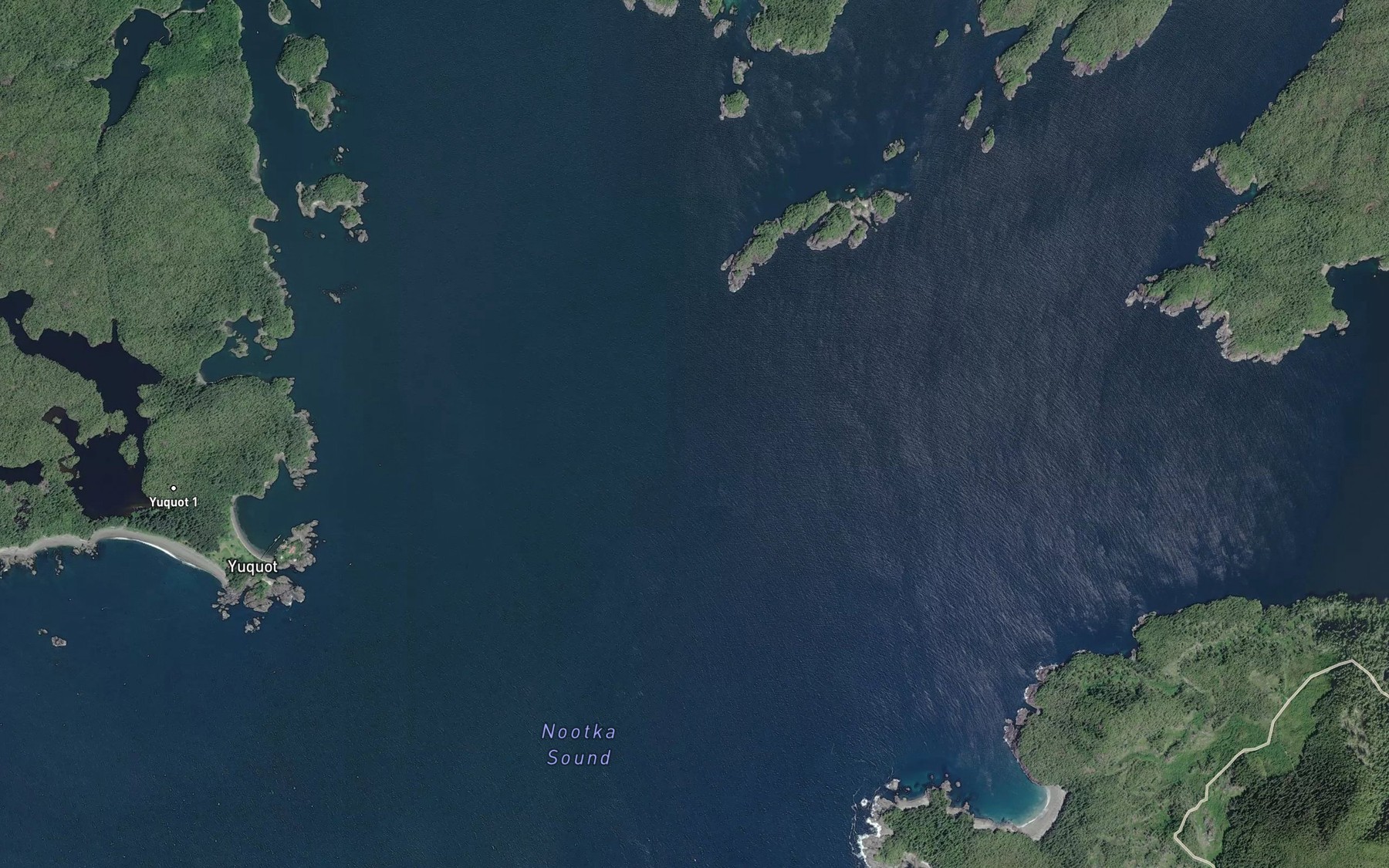 Satellite map of the Nootka Sound
