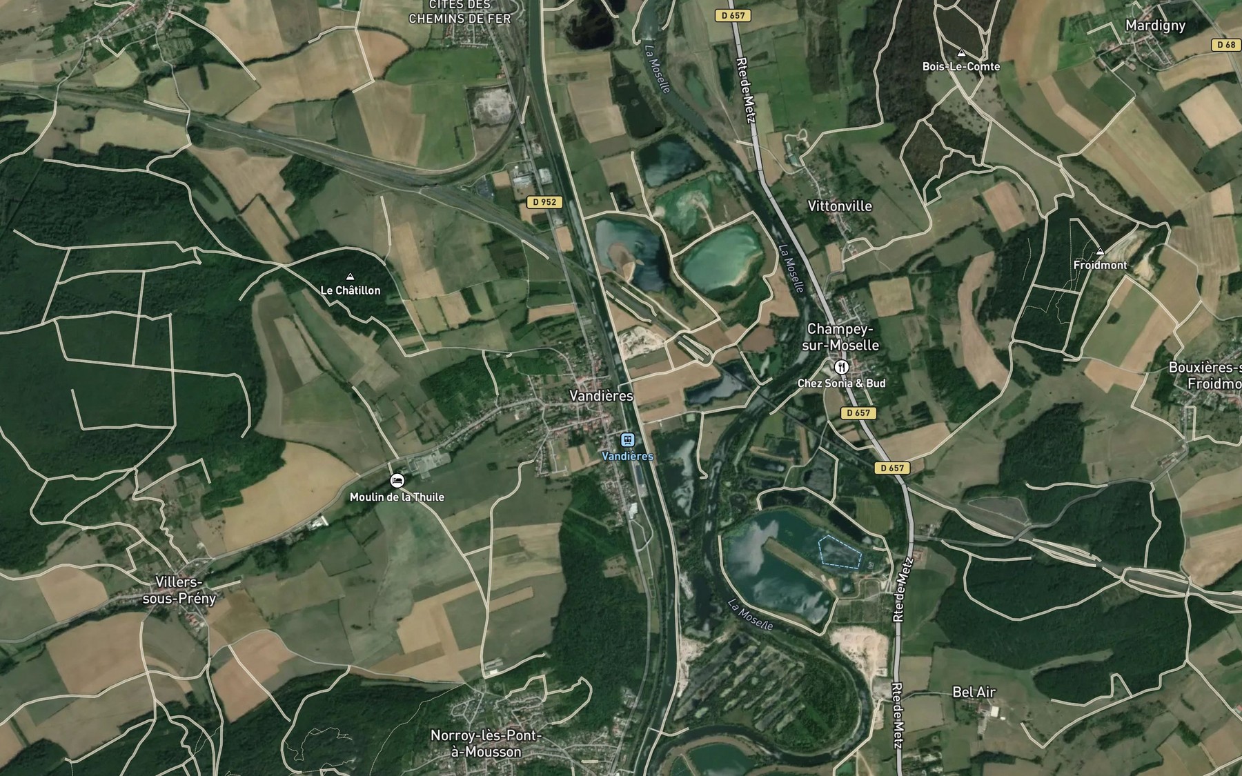 Satellite map of the Trey