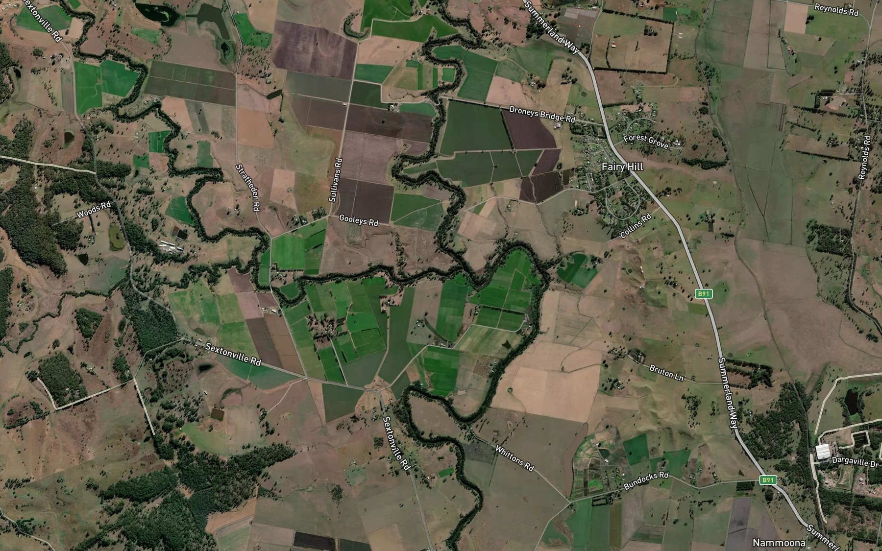 Satellite map of the Eden Creek