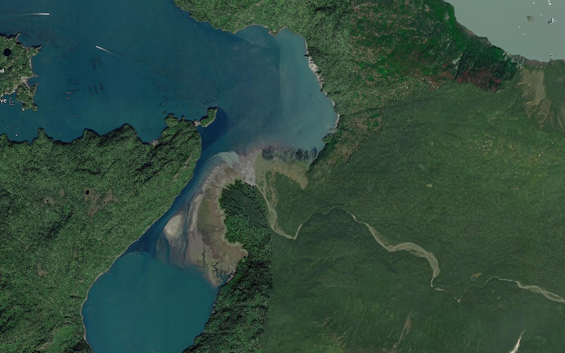 Satellite map of the Halibut Creek