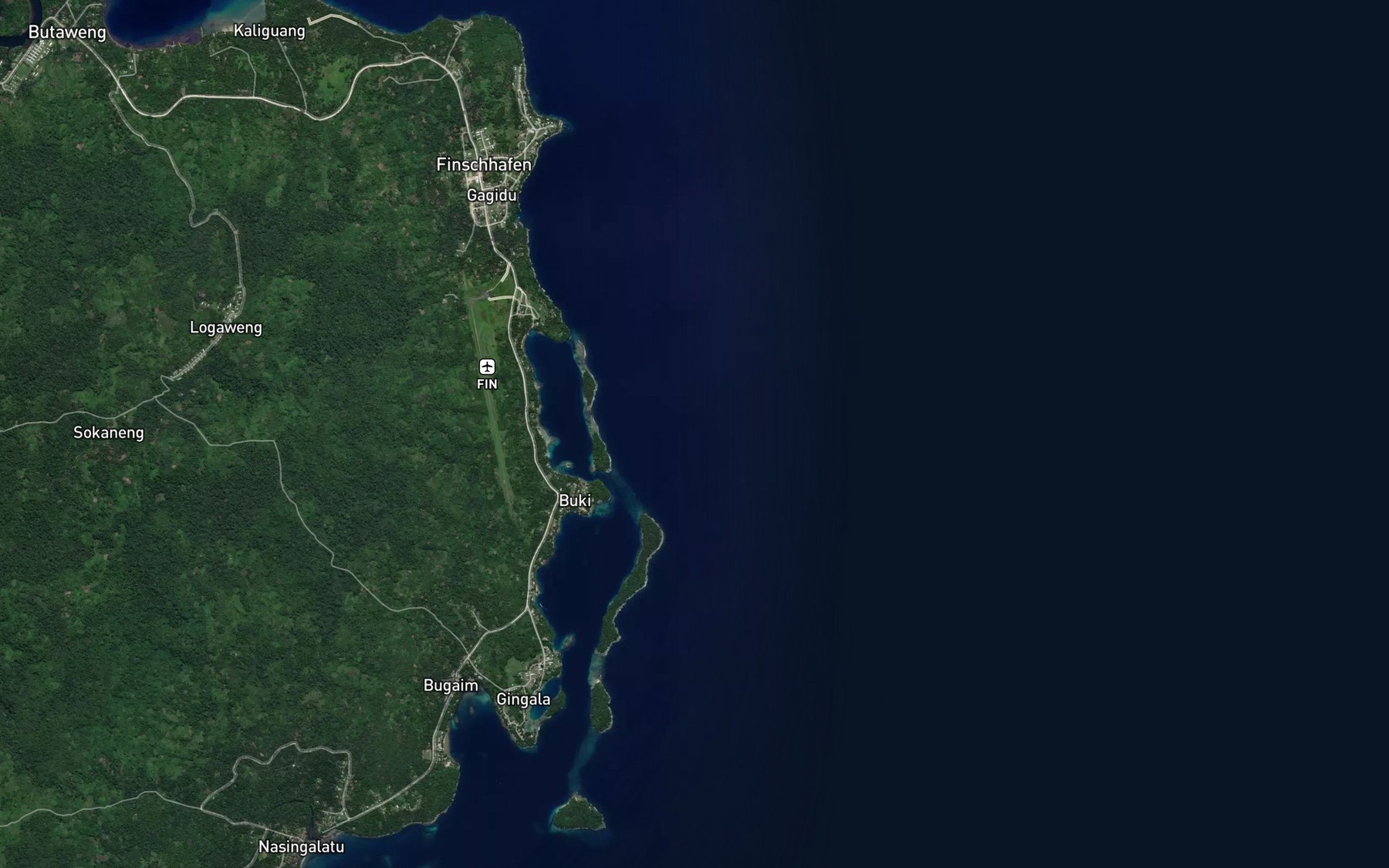 Satellite map of the Buta Creek