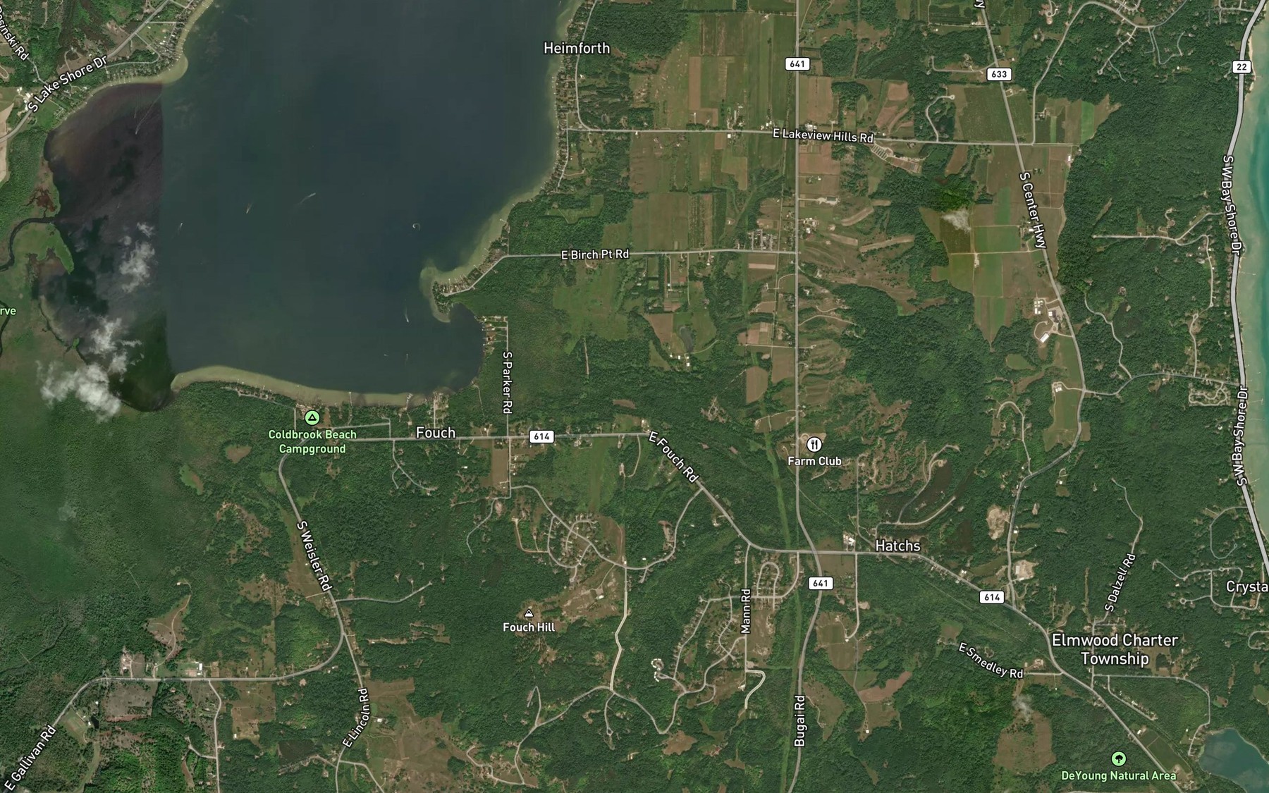 Satellite map of the Mann Creek