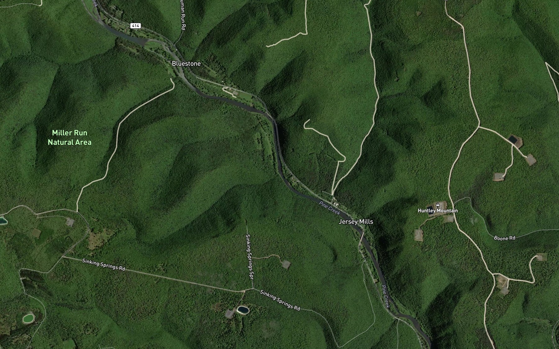 Satellite map of the McClure Run