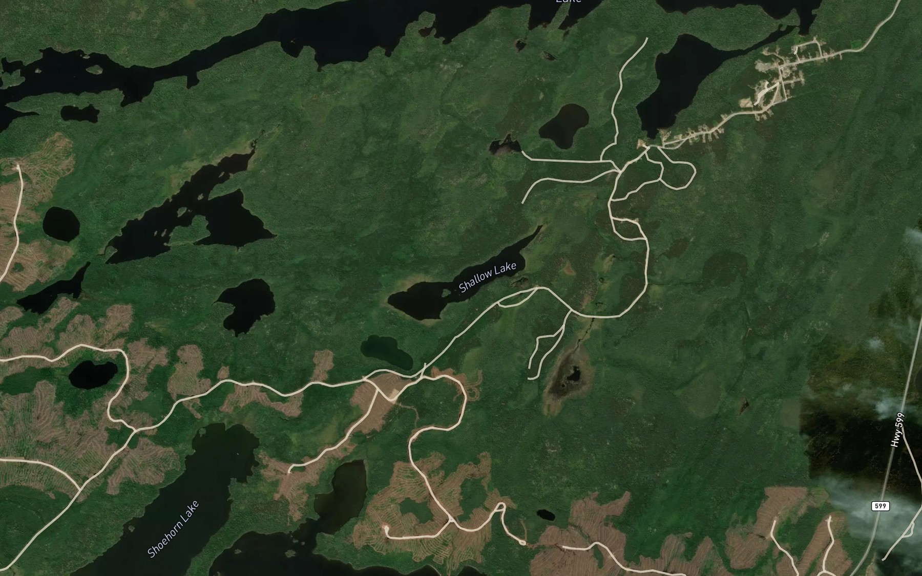 Satellite map of the Shallow Lake