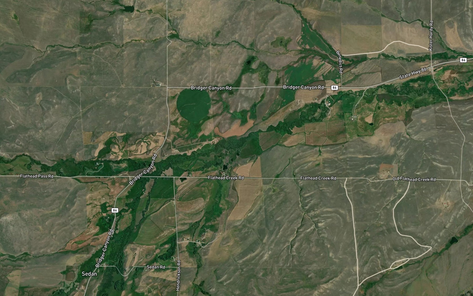 Satellite map of the Green Canyon Creek