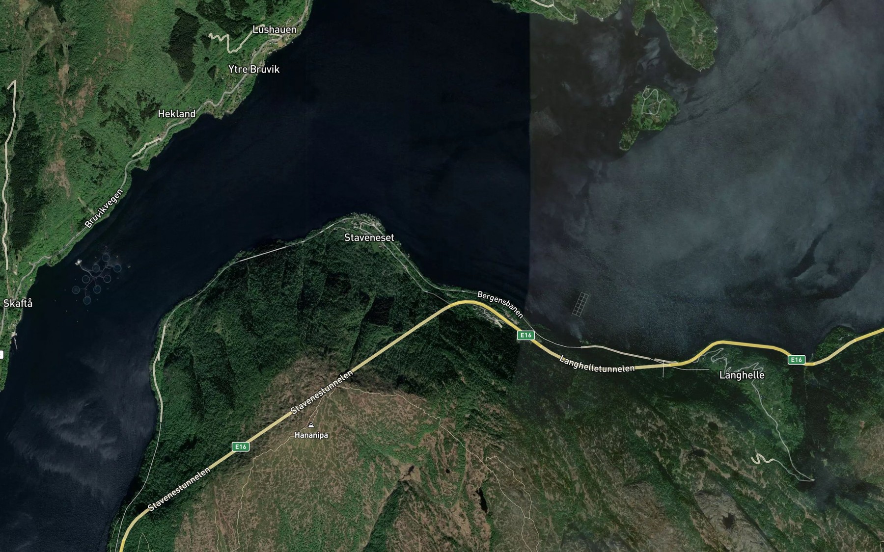 Satellite map of the Sandviki