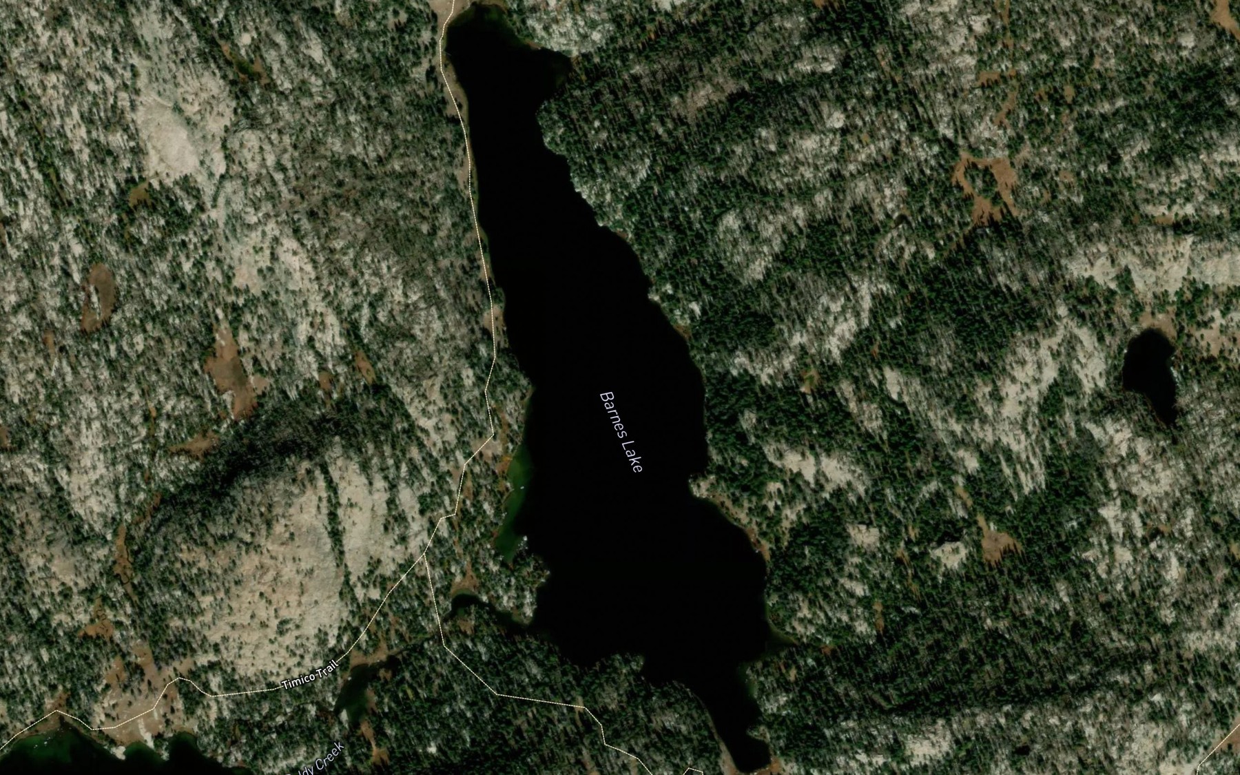 Satellite map of the Barnes Lake