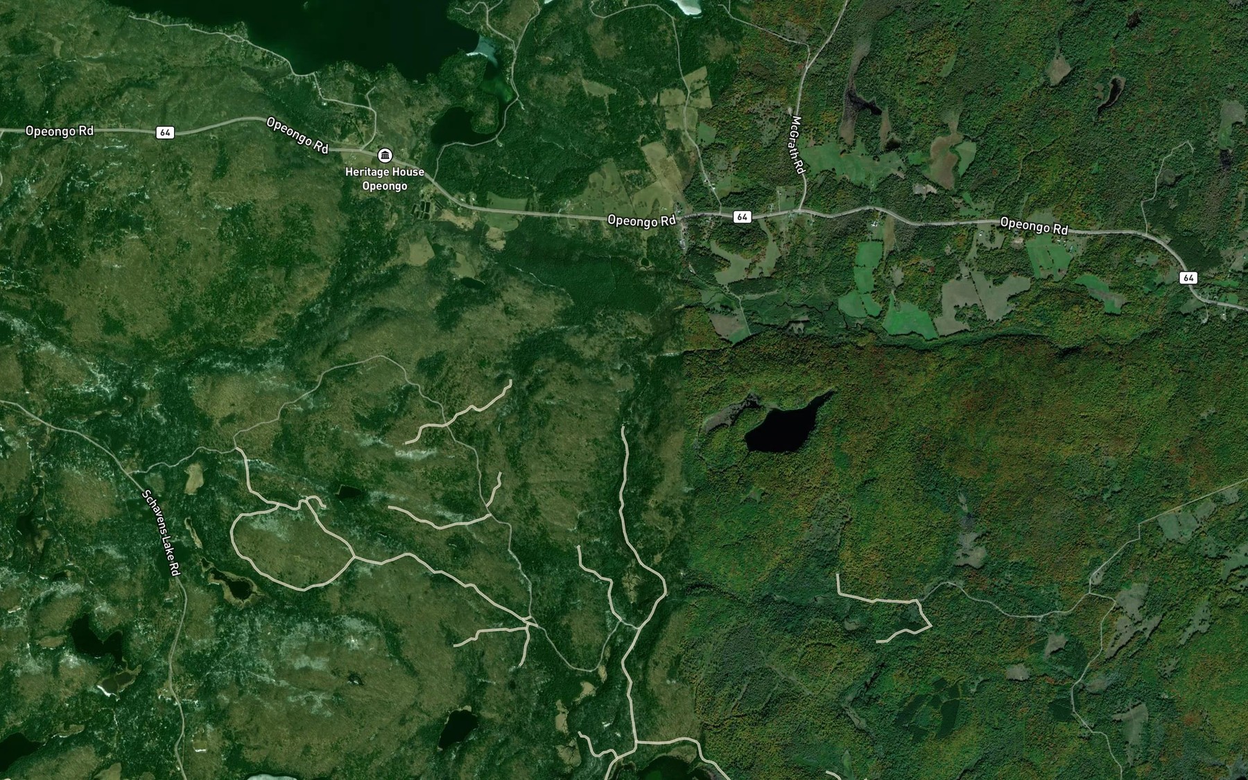 Satellite map of the Schweigerts Creek