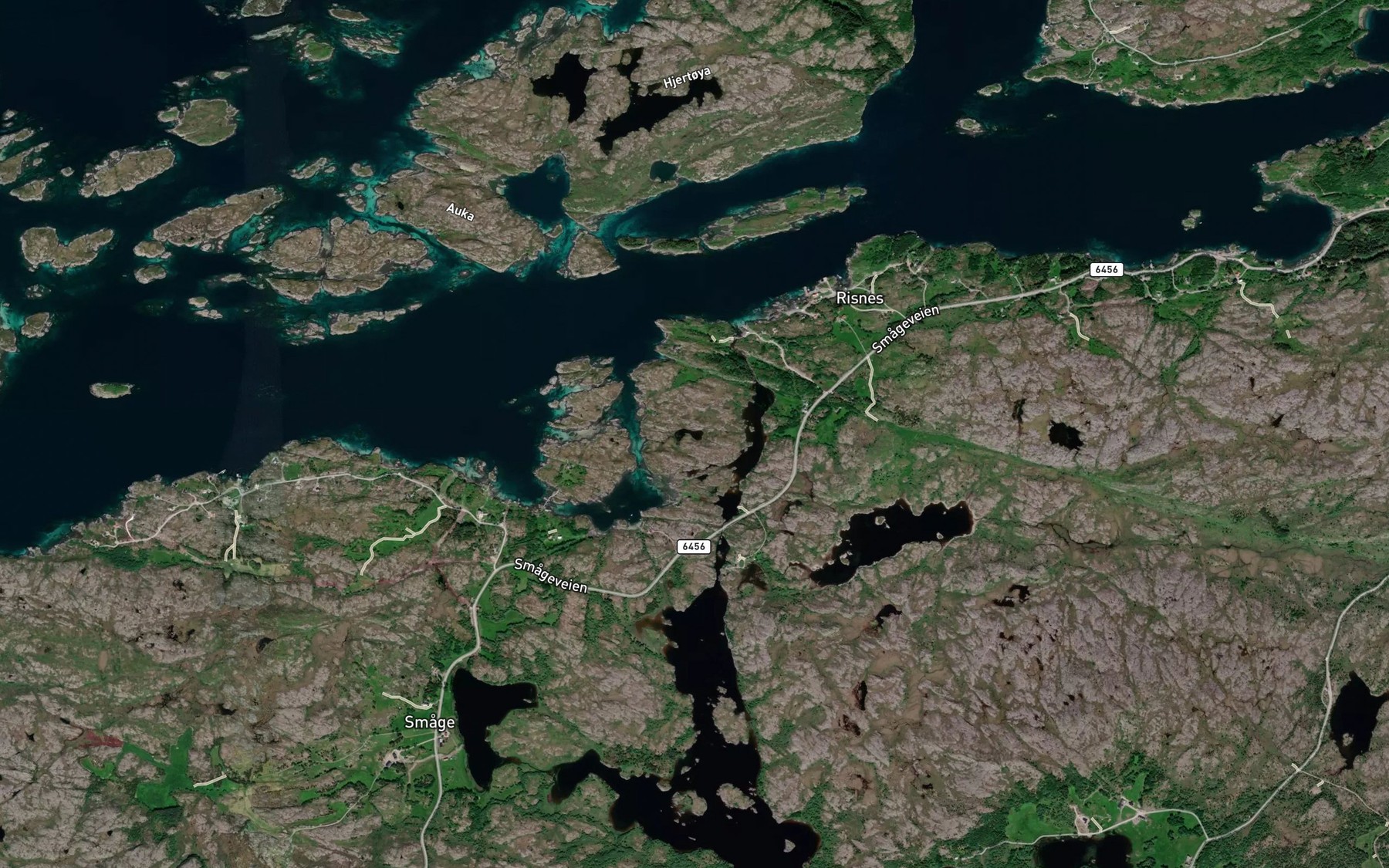 Satellite map of the Tjorna