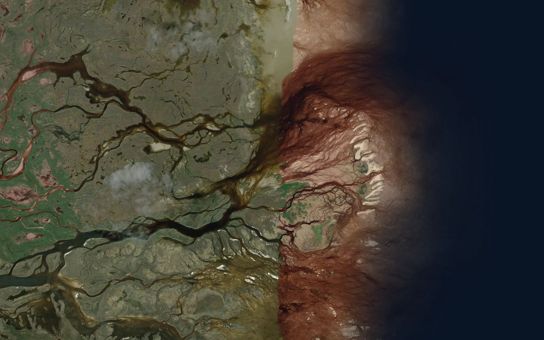Satellite map of the South Knife River