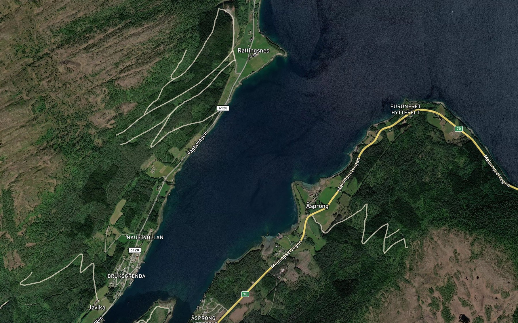 Satellite map of the Meisingsetvagen