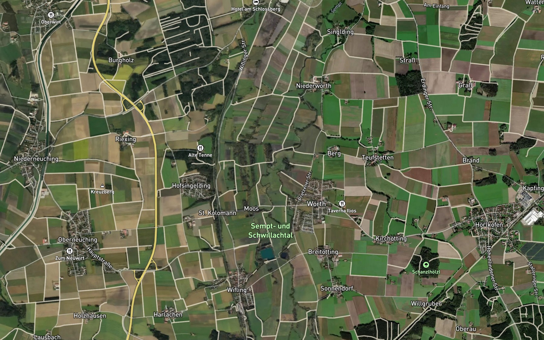 Satellite map of the Schwillach