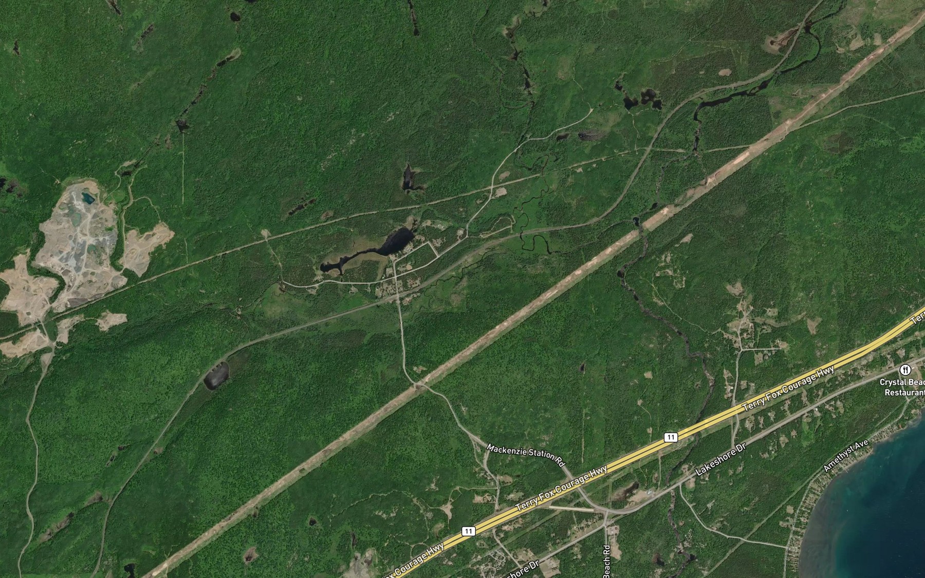 Satellite map of the Walkinshaw Creek