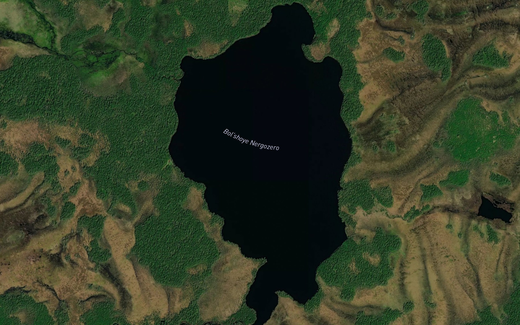 Satellite map of the Ozero Bol'shoye Nergozero
