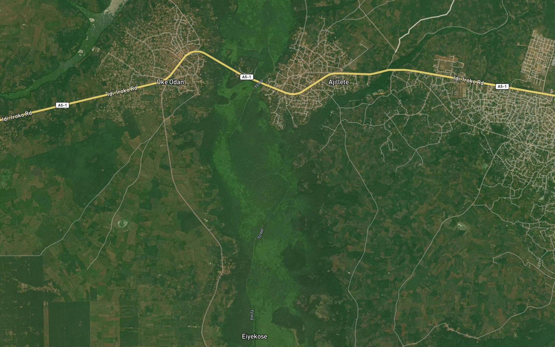 Satellite map of the River Iseje