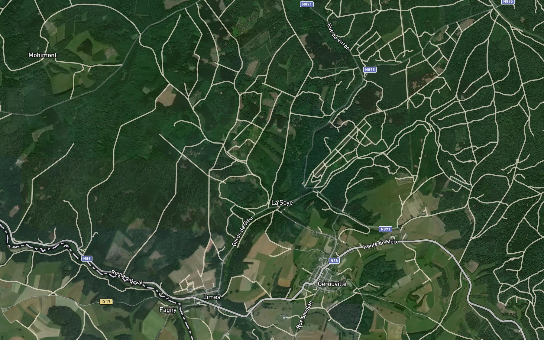 Satellite map of the Grosse Fontaine
