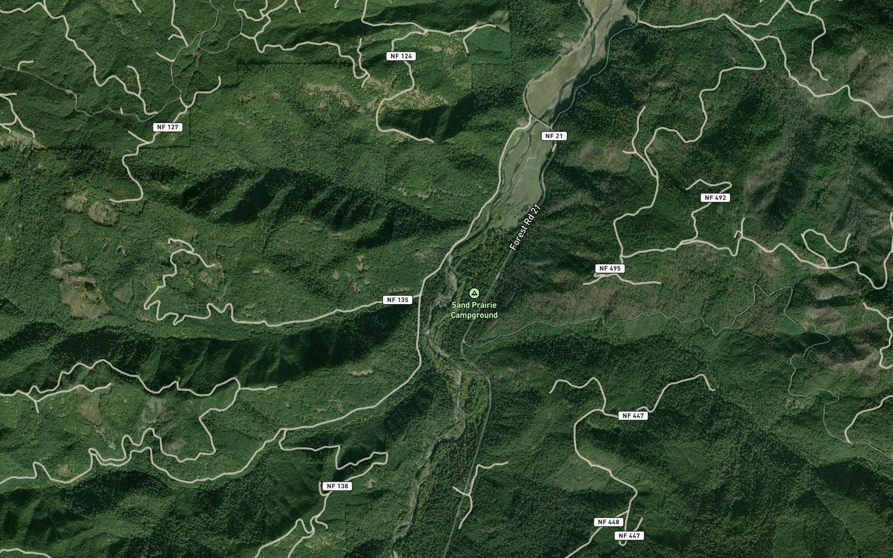 Satellite map of the Windfall Creek