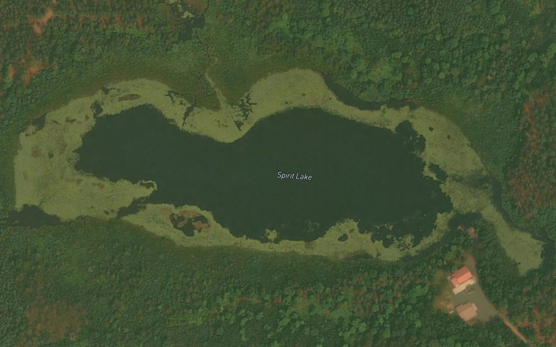 Satellite map of the Spirit Lake