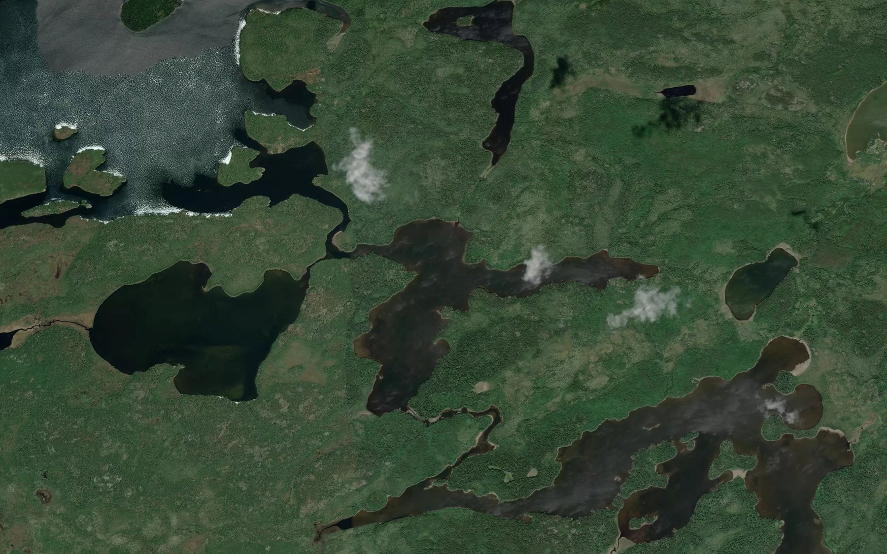 Satellite map of the Wapaskaykow Lake