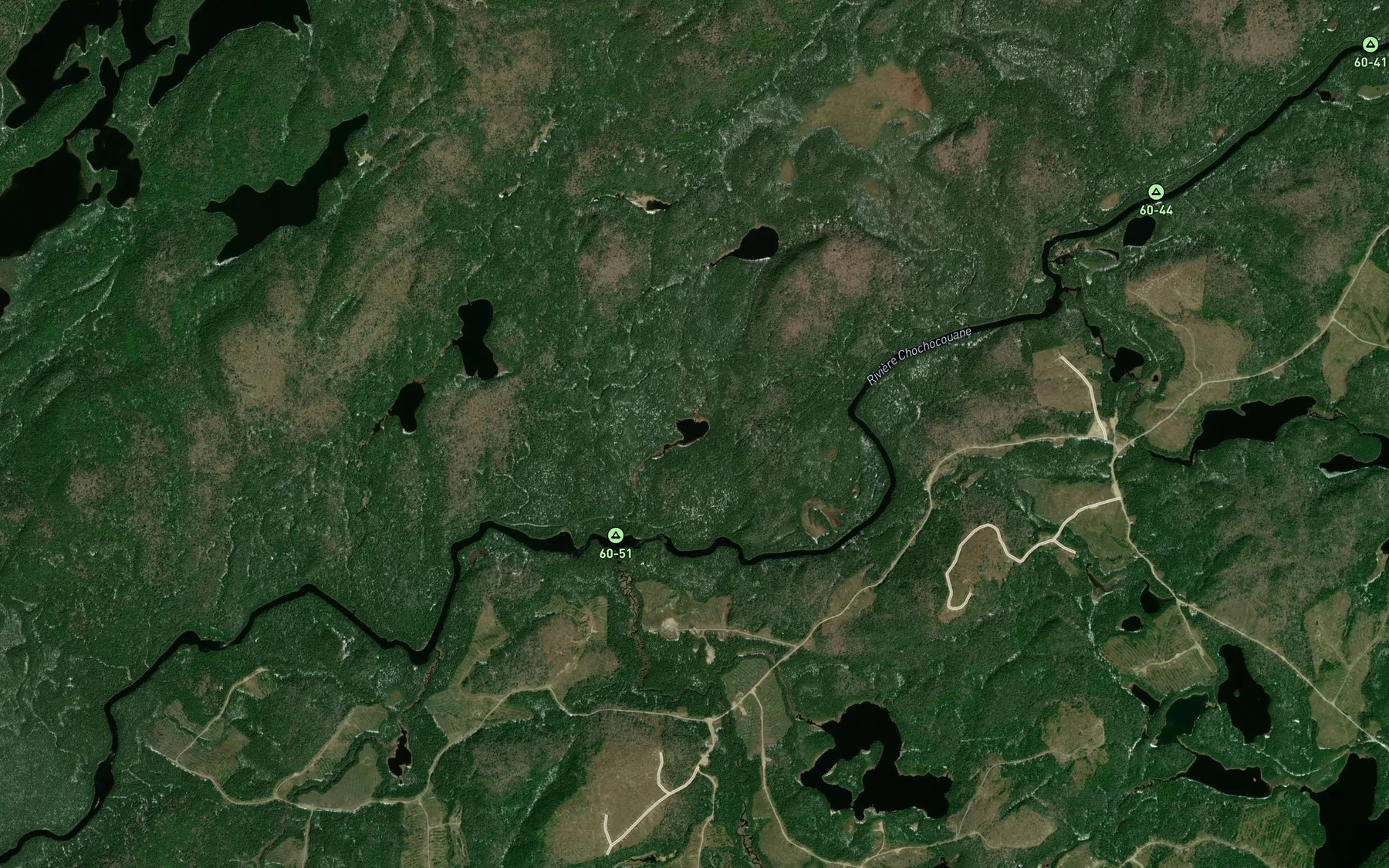 Satellite map of the Lac Tayac