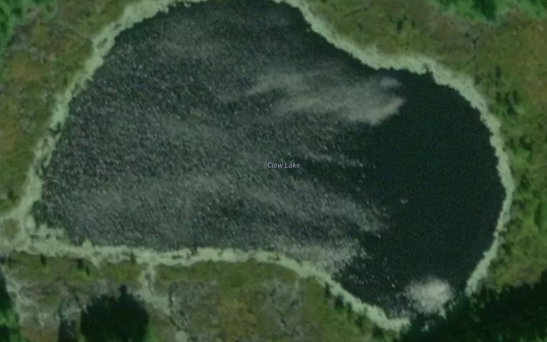 Satellite map of the Clow Lake