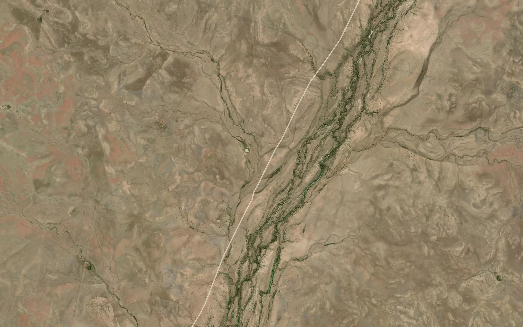 Satellite map of the Missed Creek