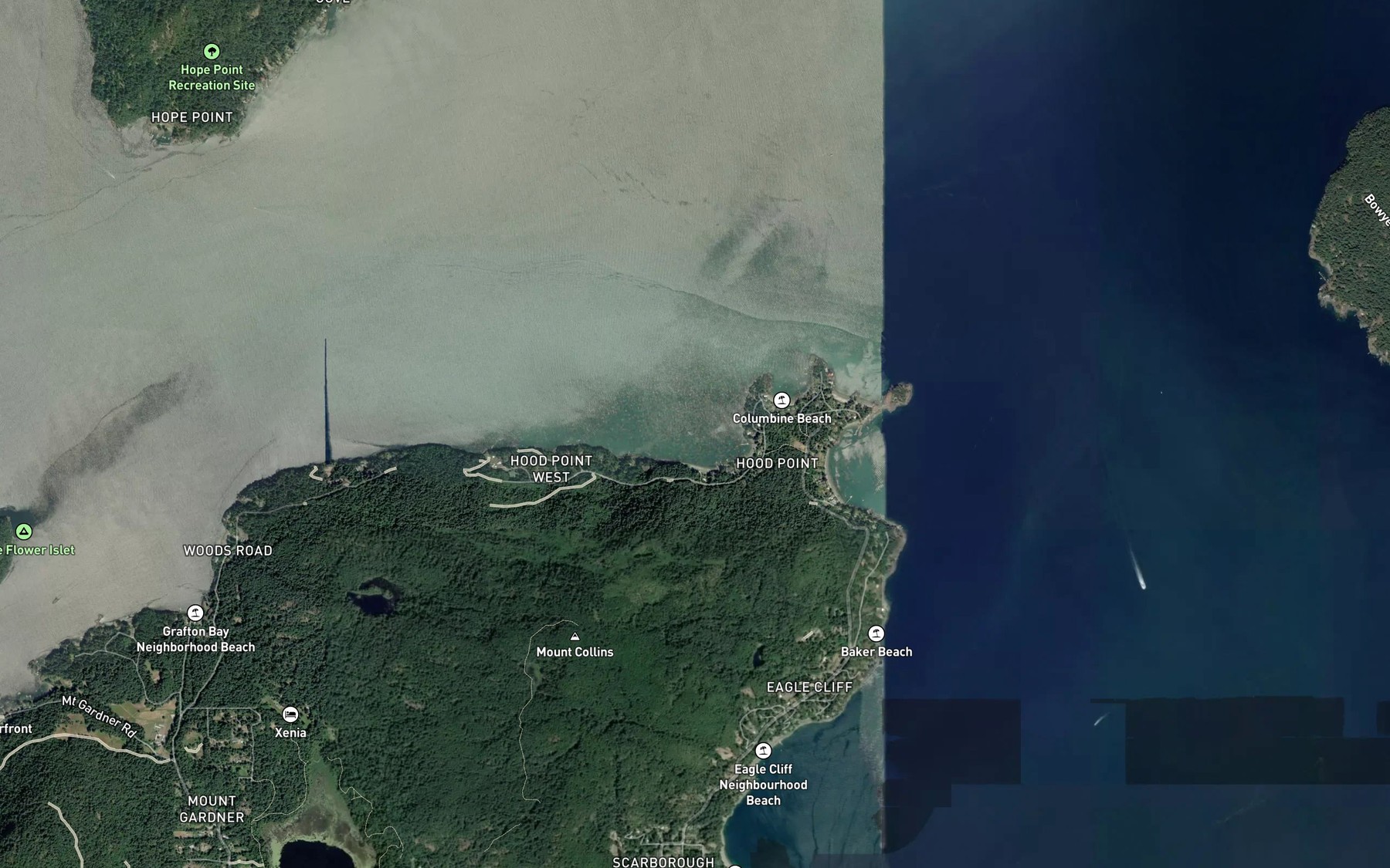 Satellite map of the Smugglers Cove