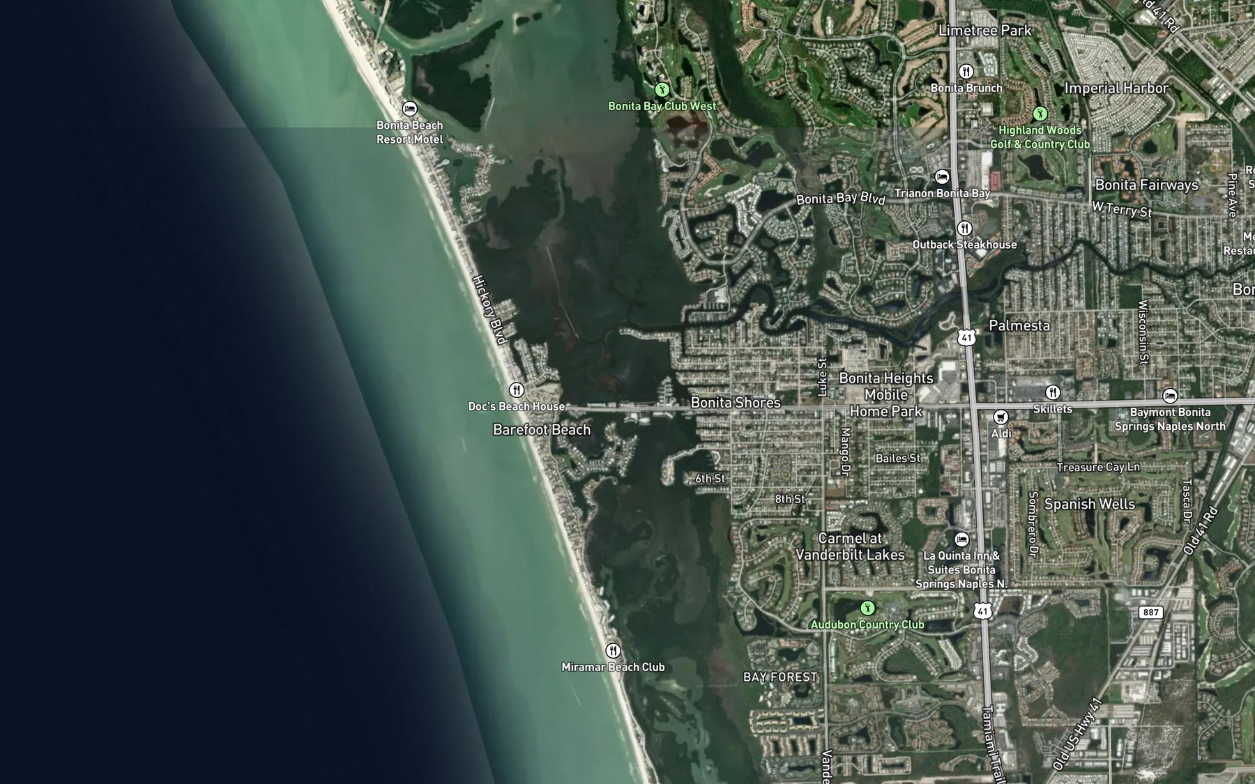 Satellite map of the Imperial River