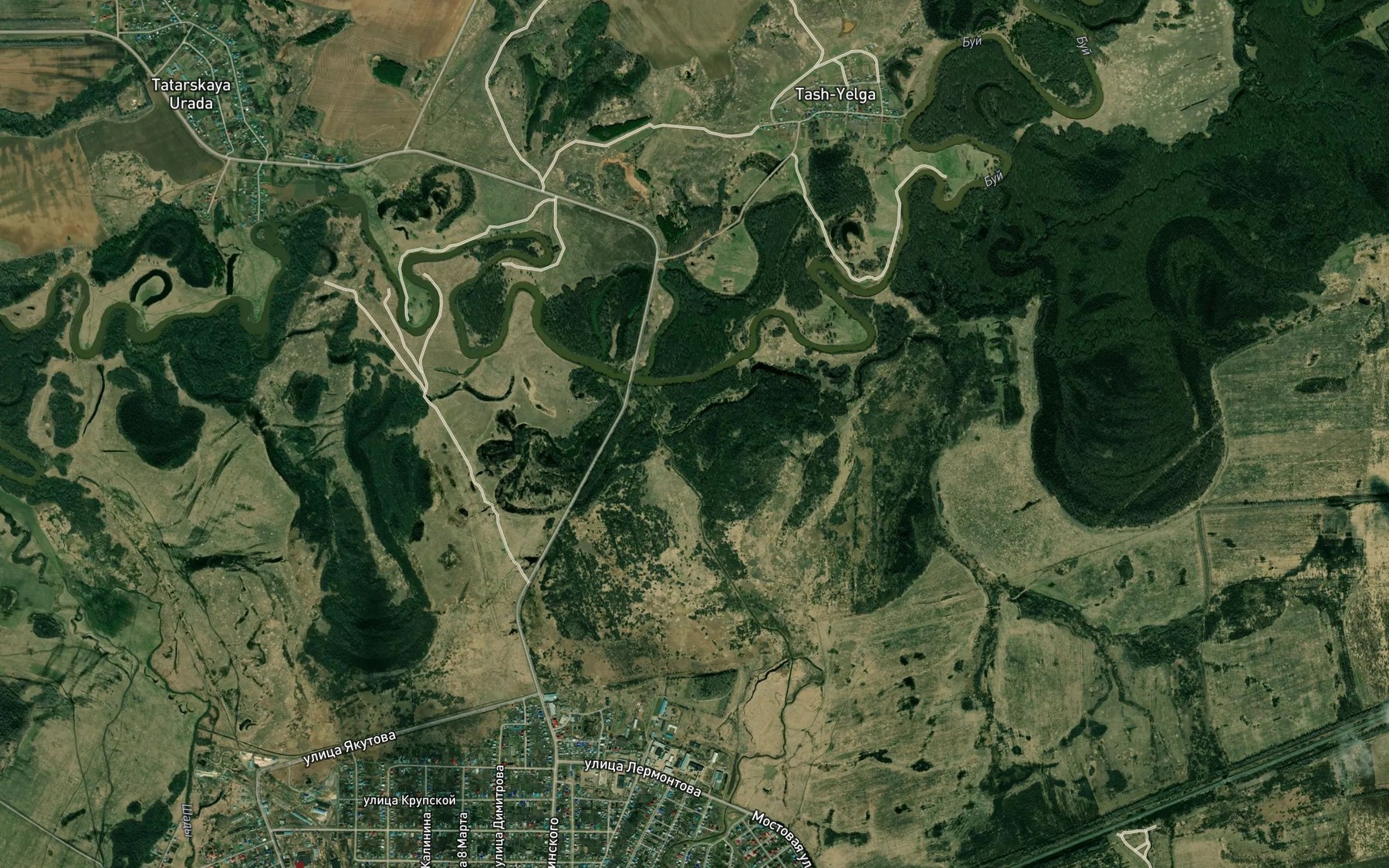 Satellite map of the Yanaulka