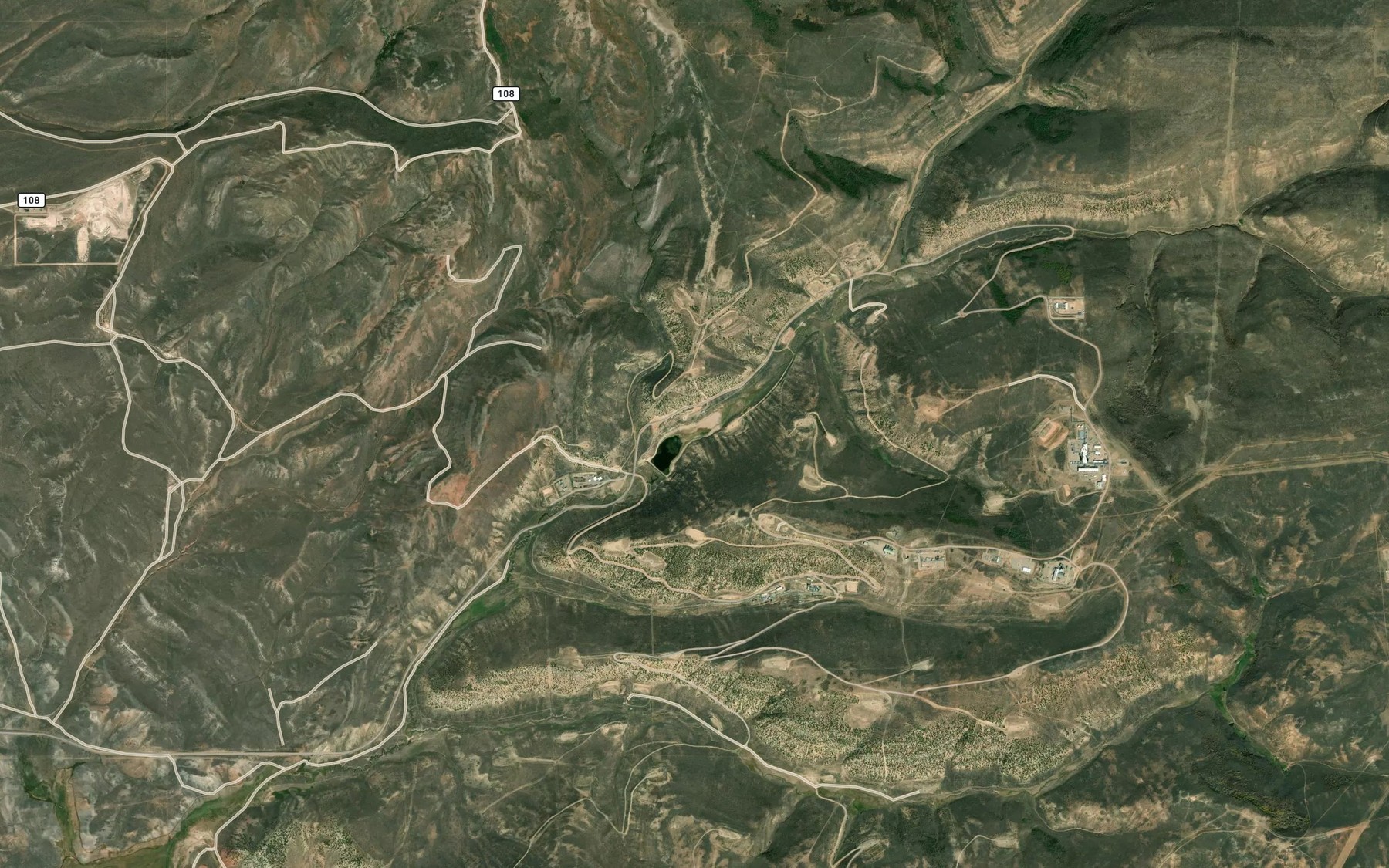 Satellite map of the Painter Reservoir