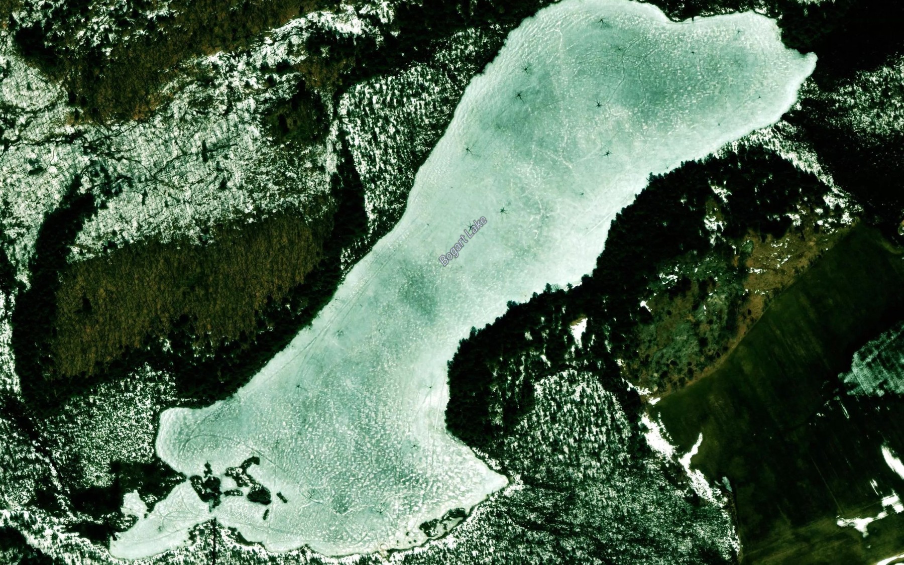 Satellite map of the Bogart Lake
