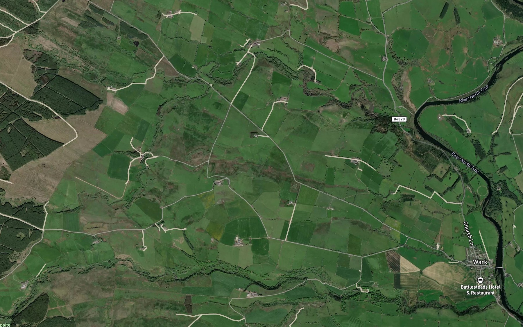 Satellite map of the Blacka Burn