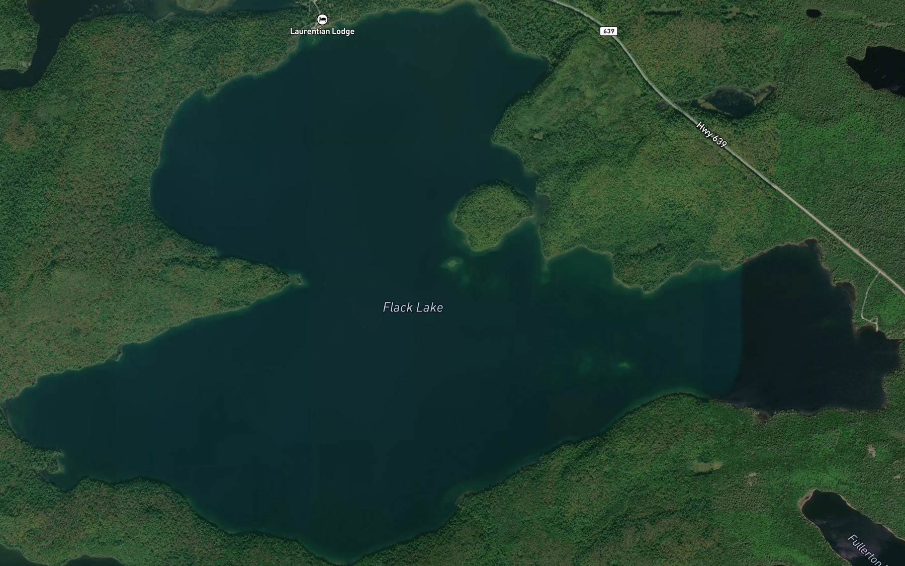 Satellite map of the Flack Lake