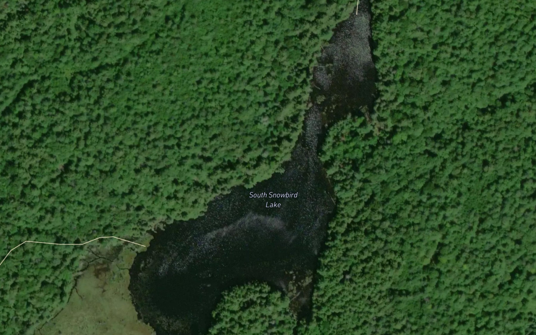Satellite map of the South Snowbird Lake