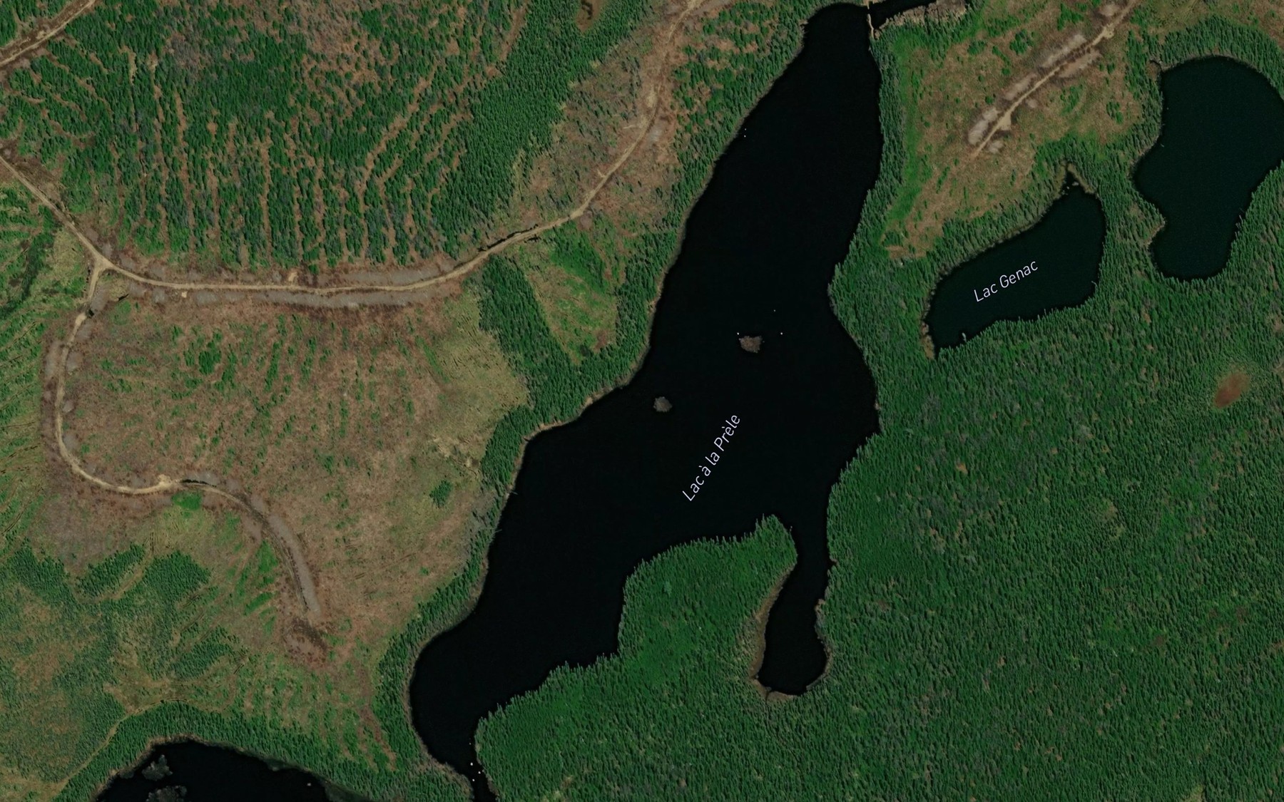 Satellite map of the Lac a la Prele