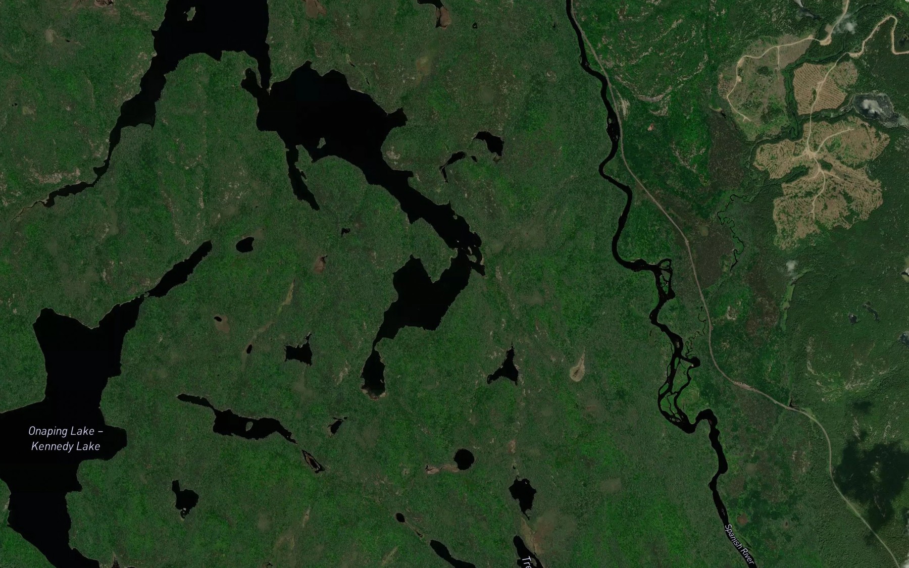 Satellite map of the Stoney Bay