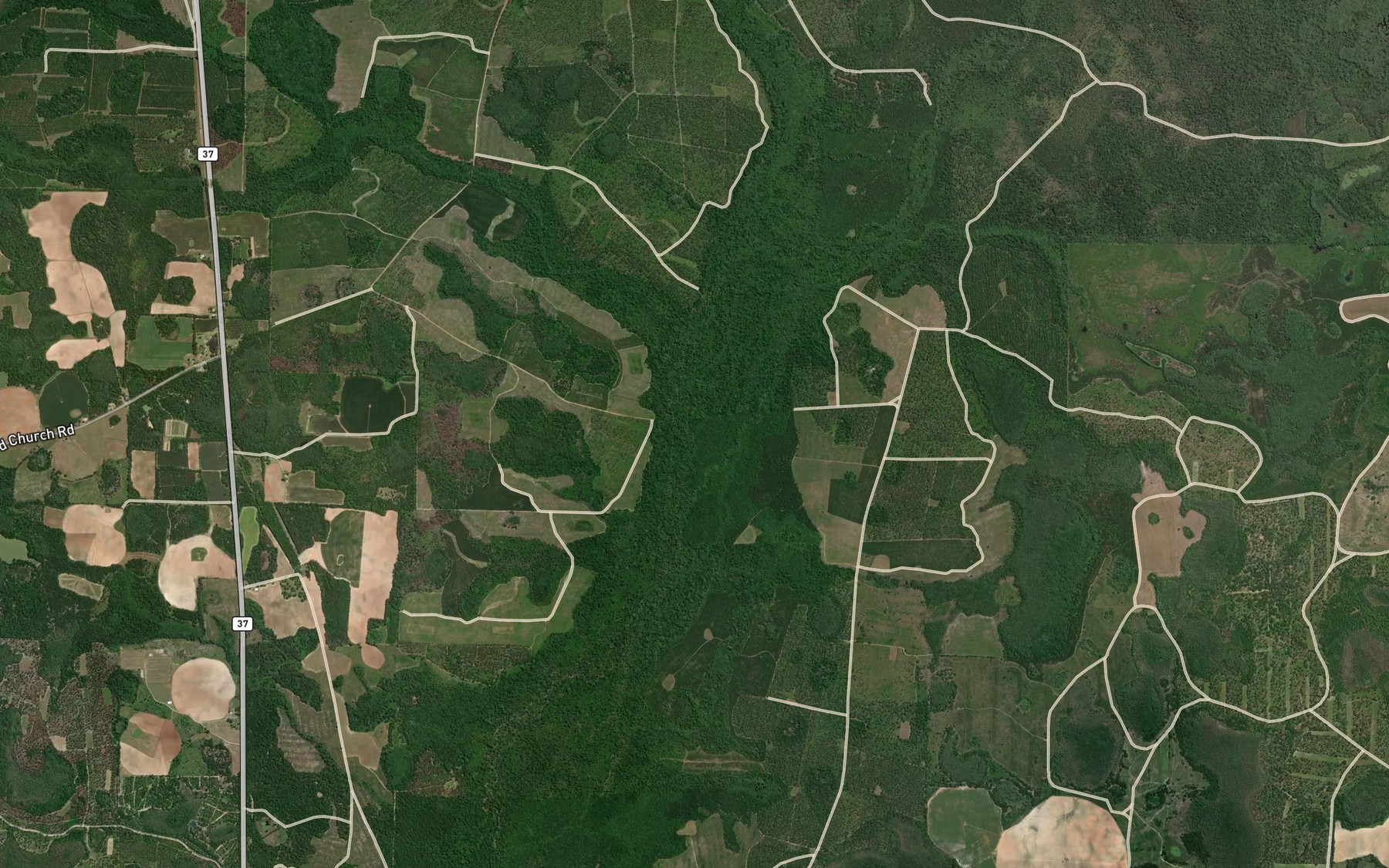 Satellite map of the Keel Creek