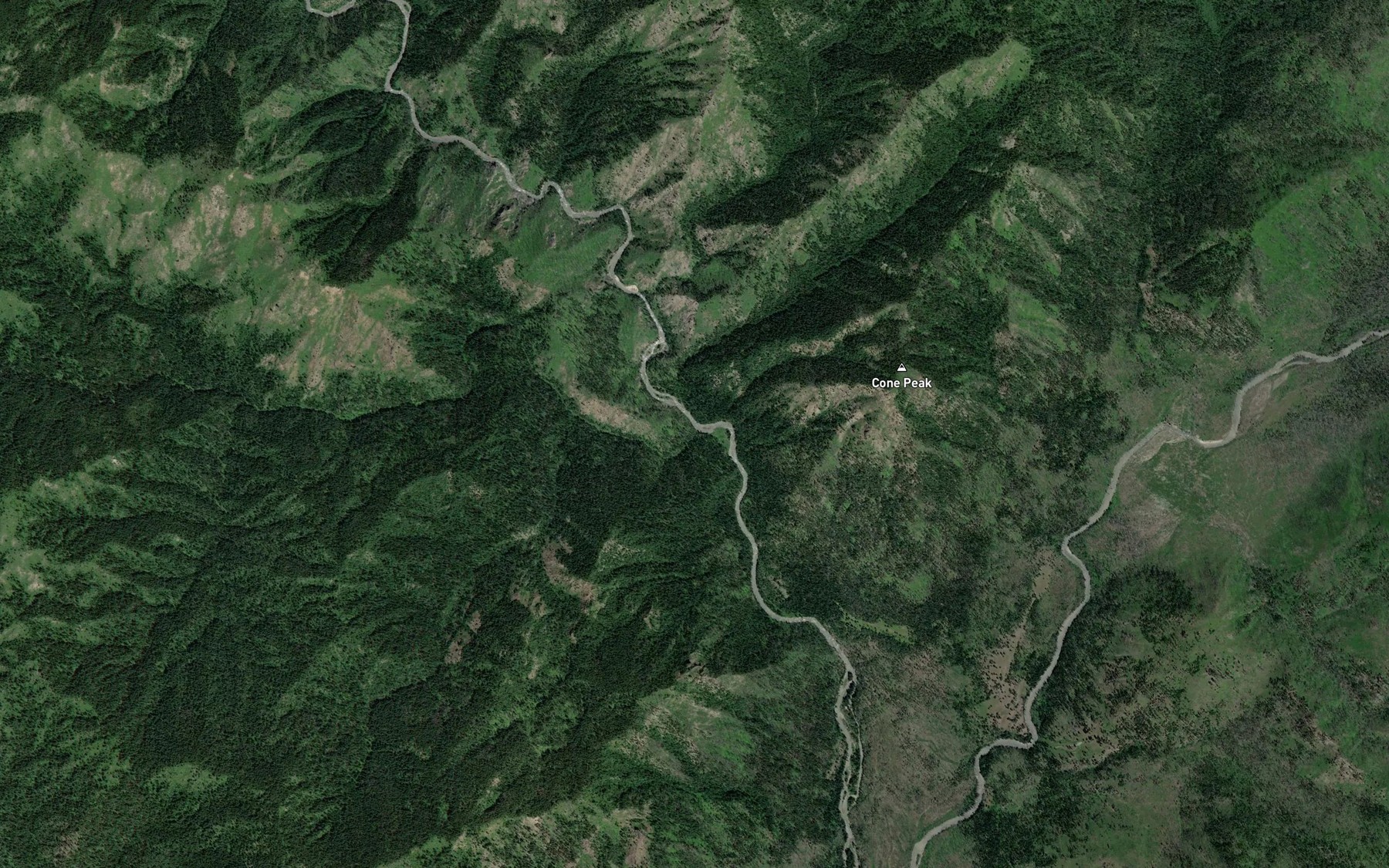 Satellite map of the Log Creek