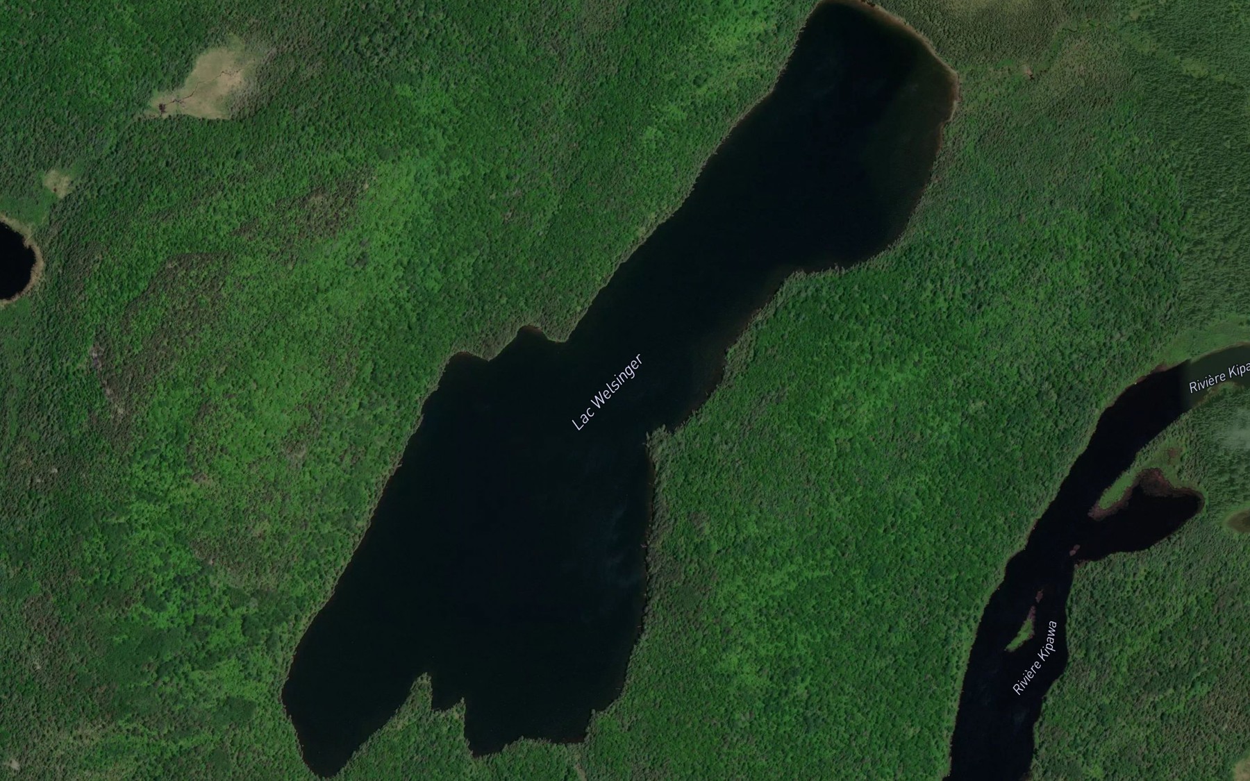 Satellite map of the Lac Welsinger