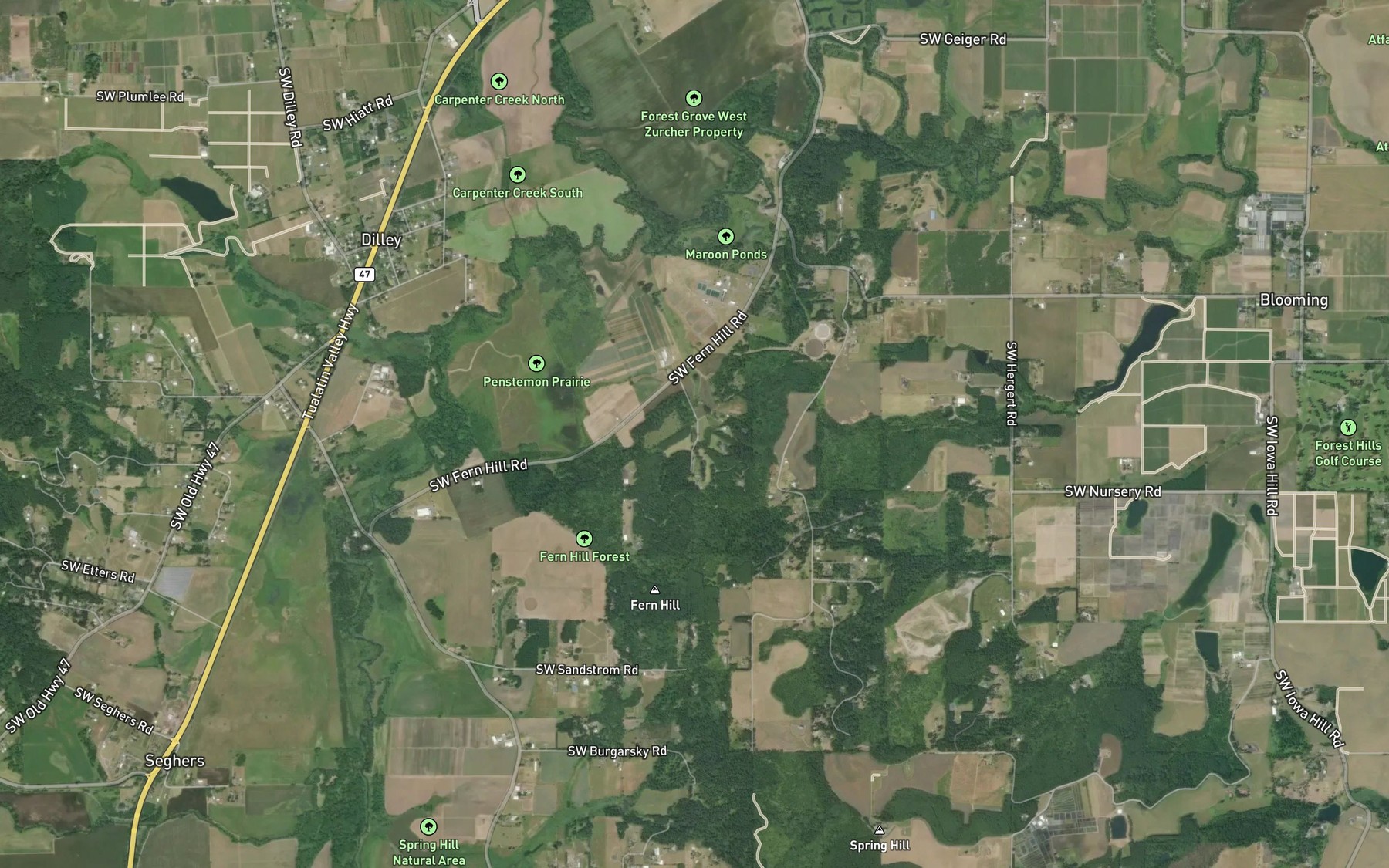 Satellite map of the South Reservoir