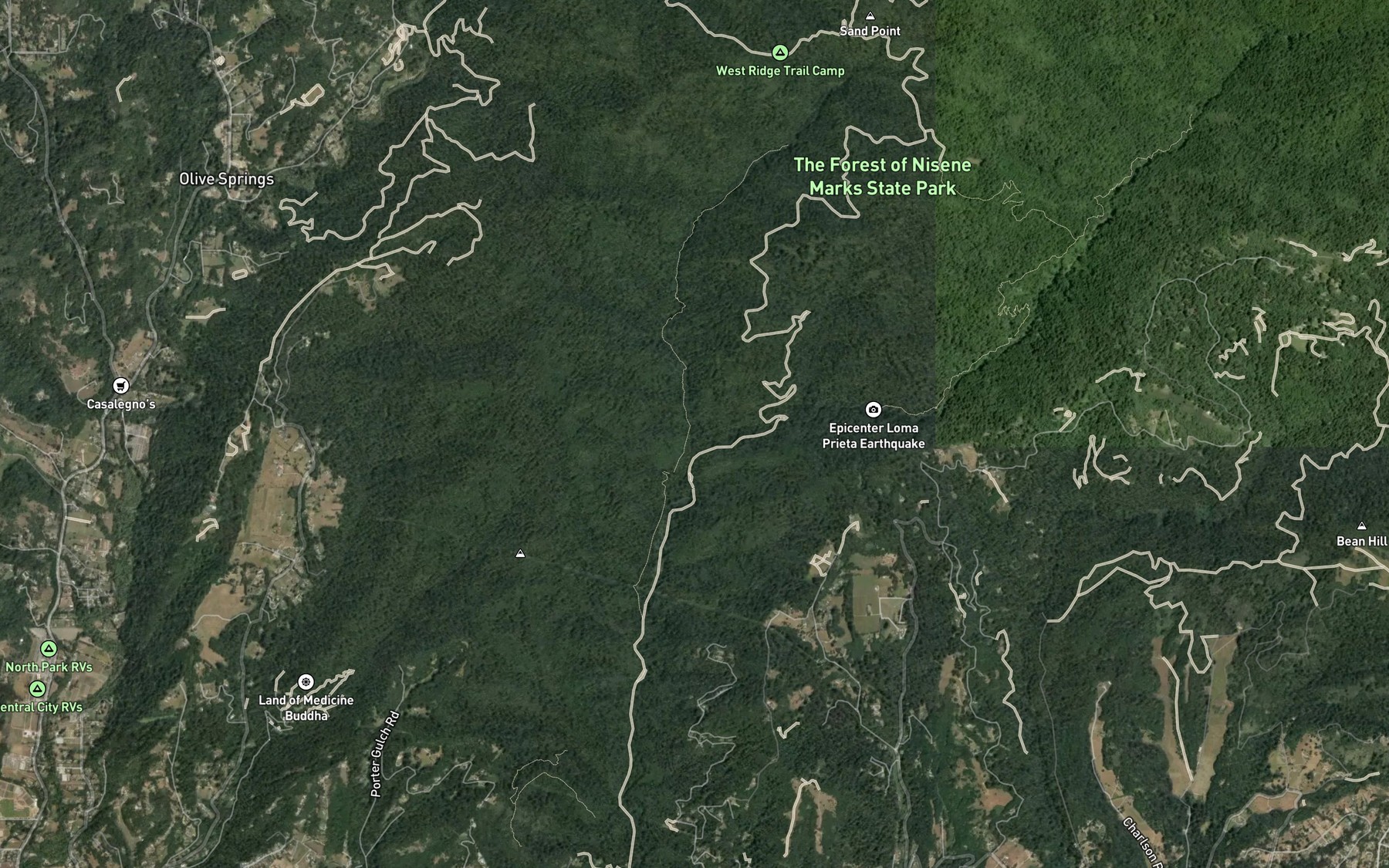 Satellite map of the Bridge Creek